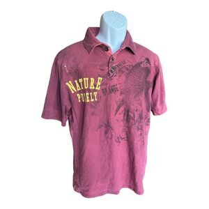 Mens Decoded Nature Purely Stitched Ink Washed Polo Shirt - Sz L